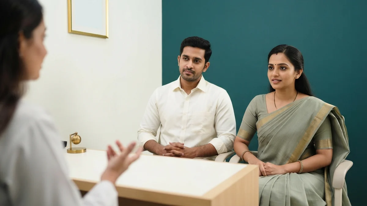 A couple discussing Semen Analysis Report with a fertility specialist at Yaal Fertility Centre