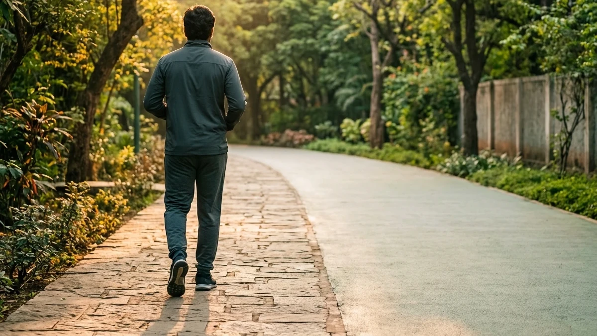 Improve sperm quality naturally — man on a morning walk outdoors