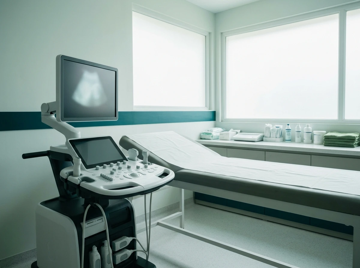 Ultrasound and diagnostics room at Yaal Fertility Centre, Pallikaranai