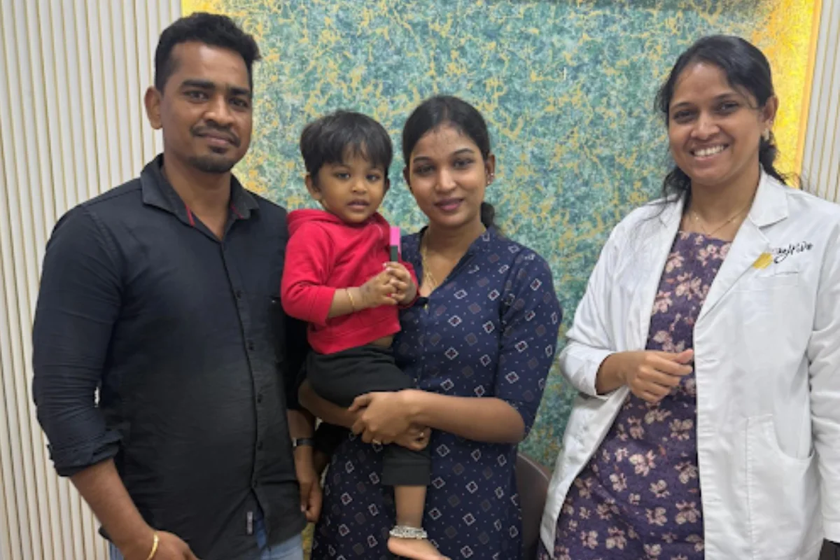 Happy families at the clinic