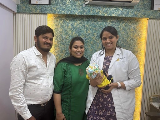 Successful fertility treatment celebration