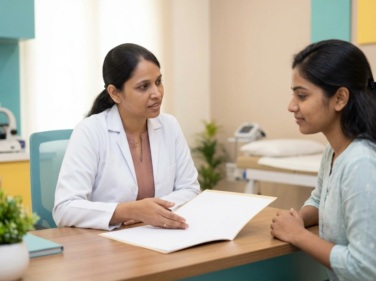 Dr. Rukkayal Fathima discussing fertility preservation options with a patient at Yaal Fertility Centre